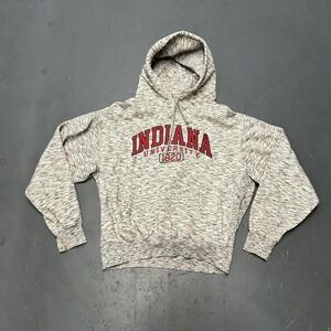 Vintage 90s heather grey Indiana university Hoosiers heavy weave  Hoodie